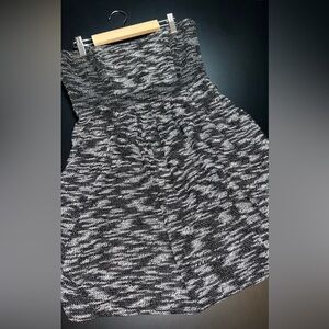Free People Black and White Strapless Knit Dress With Pockets Size 8 GUC